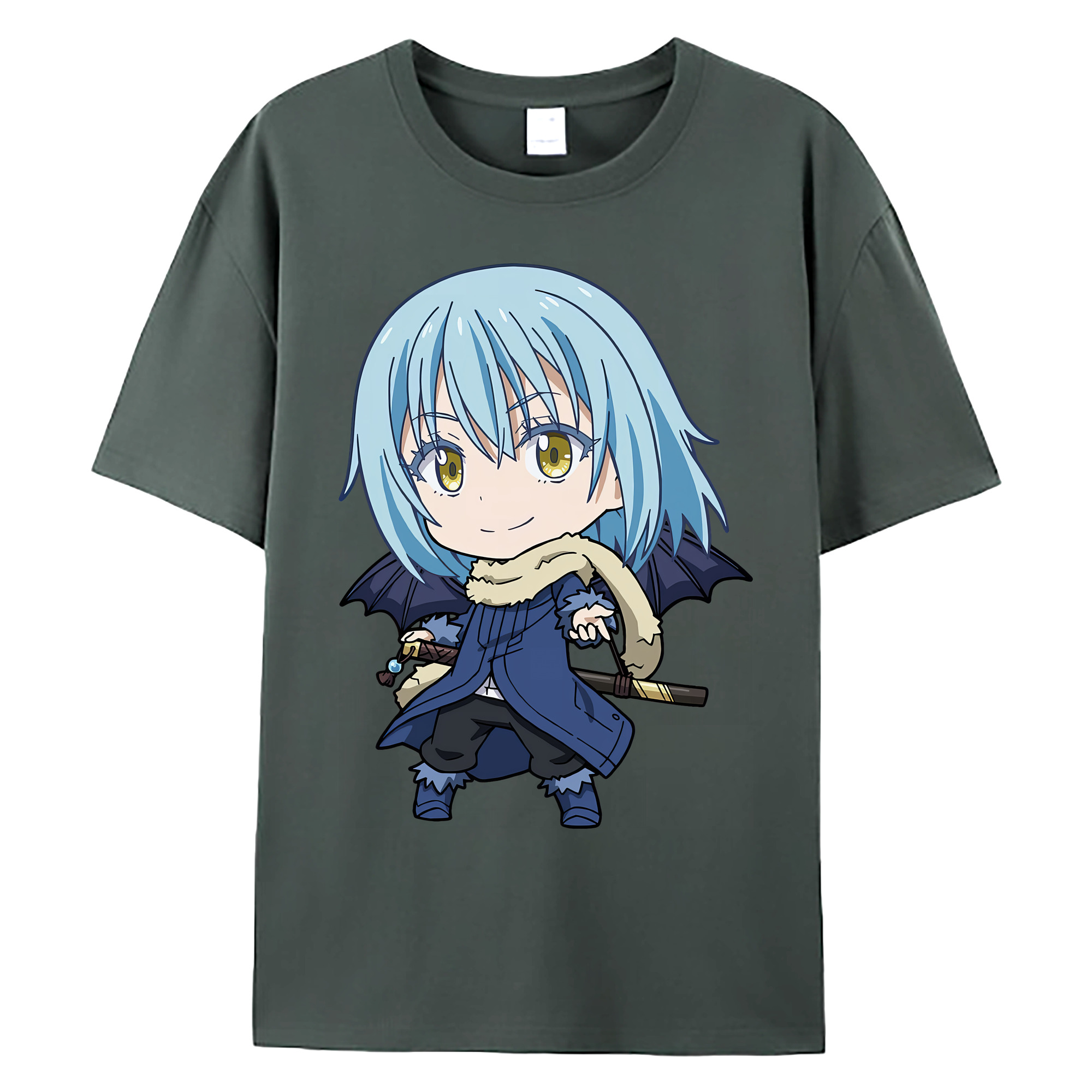 （画像用） 転スラ Regarding Reincarnated to Slime 綿100％ メンズ半袖Tシャツ｜肌触りやわらか＆通気性